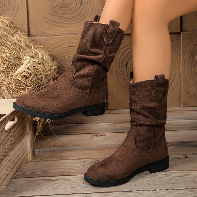 Women's Wide Width Roman Style Martin Shoes, Korean Fashion Pull-On Boots, European Comfort Ankle Booties Wholesale