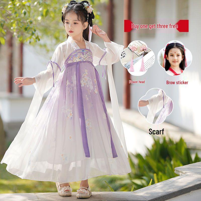 2025 Spring/Summer Children s Hanfu Princess Dress – Super Fairy Chinese Style 110 cm