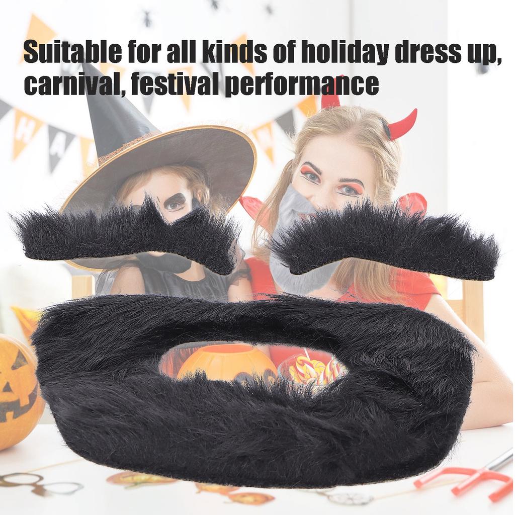 Ausgefallenes Kostüm Falscher Bart Selbstklebender Bart Augenbrauenaufkleber Partyzubehör Accessoire