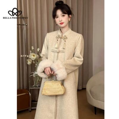 Manteau à col montant et boutons pour femme, manteau d'hiver de haute qualité, style décontracté, manteau long