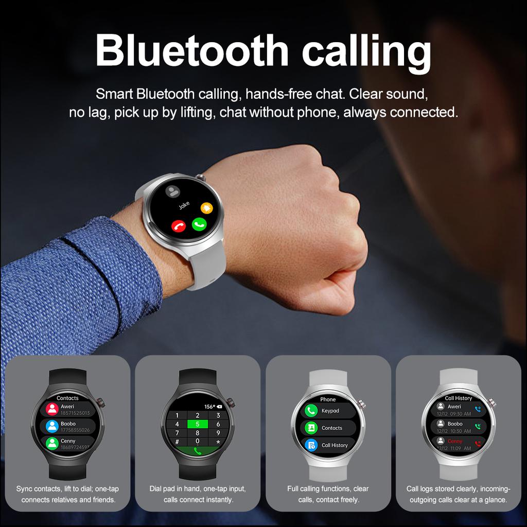 New Smartwatch Men GPS Tracker 150+ Sport Modes Waterproof Watch 1.53-inch Heart Rate Bluetooth Call Smartwatch Watch 4 PRO