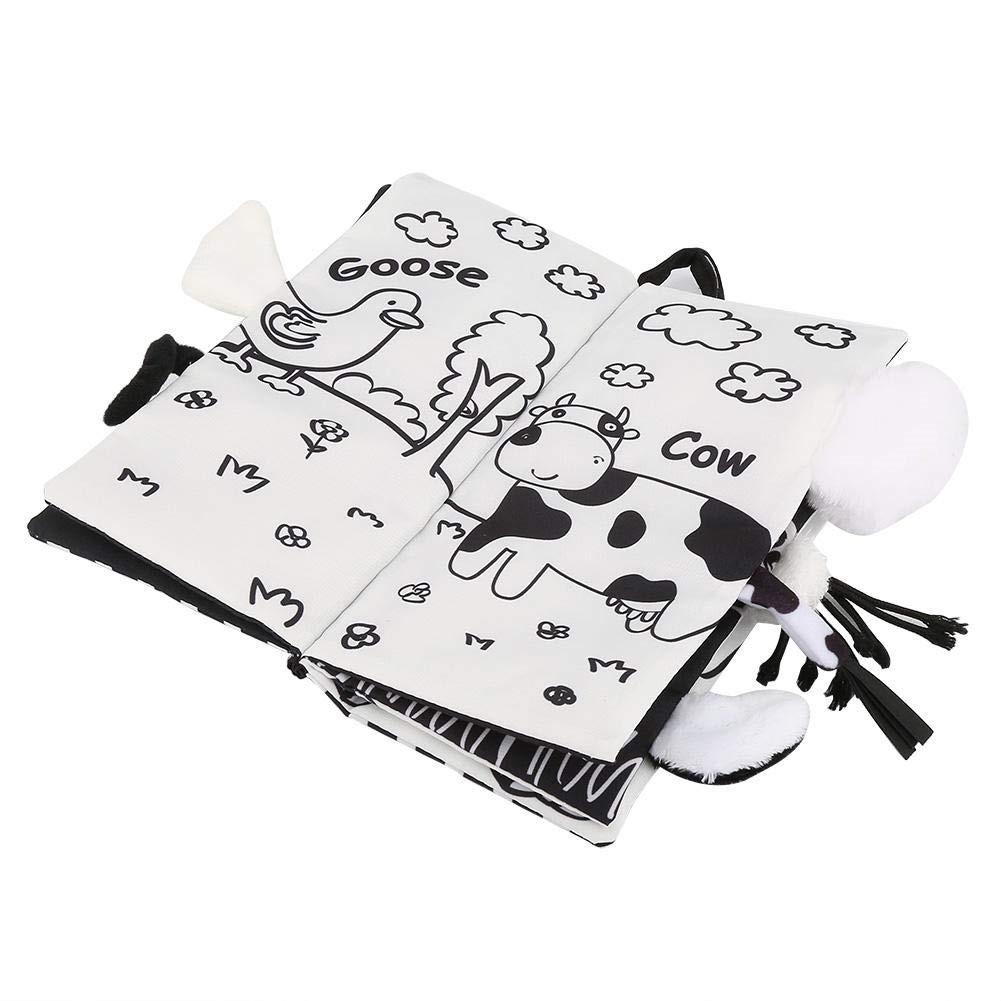 Early Education Toys Black and White Puzzle Tail Cloth Book