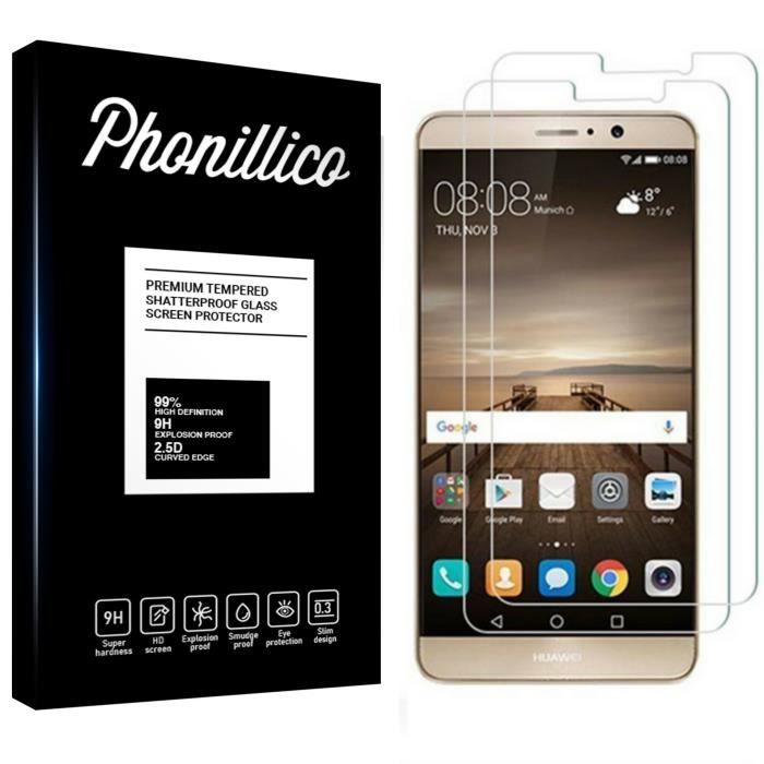 Huawei MATE 9 Tempered Glass - [Pack 2] Ultra Resistant Screen Protector Glass Film [Phonillico®]