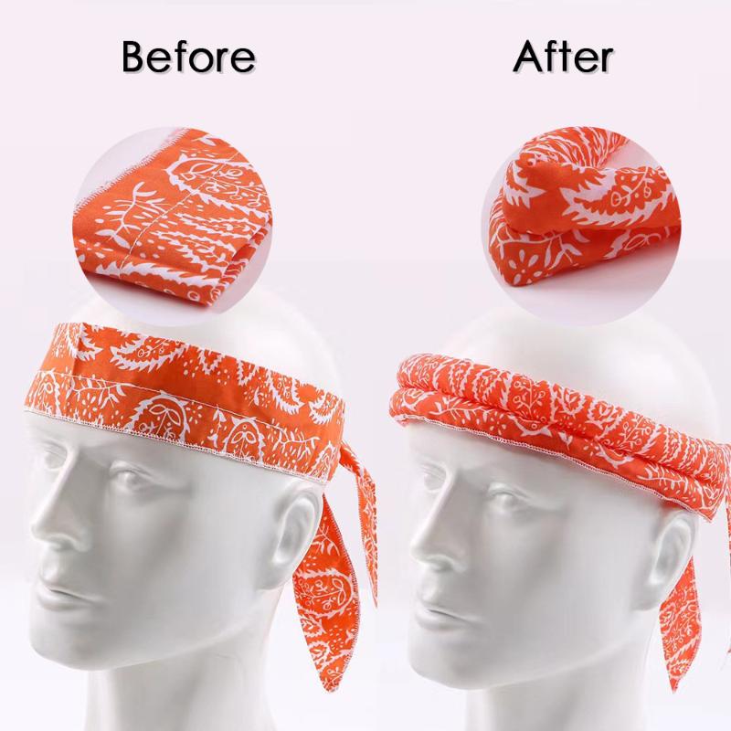 Outdoor Summer Ice Cooling Scarf Neck Wrap Headband Cooling Bandana Scarf Sports Headband Towel Wristband Sun Protection Scarf