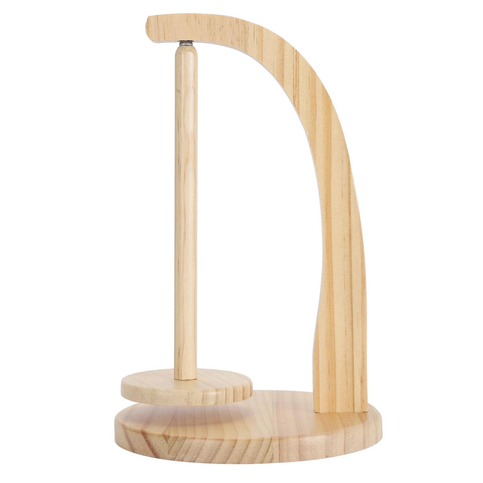 Yarn Holder Wooden Yarn Rotating Yarn Stand Portable Knitting Crochet Spindle Dispenser for Household