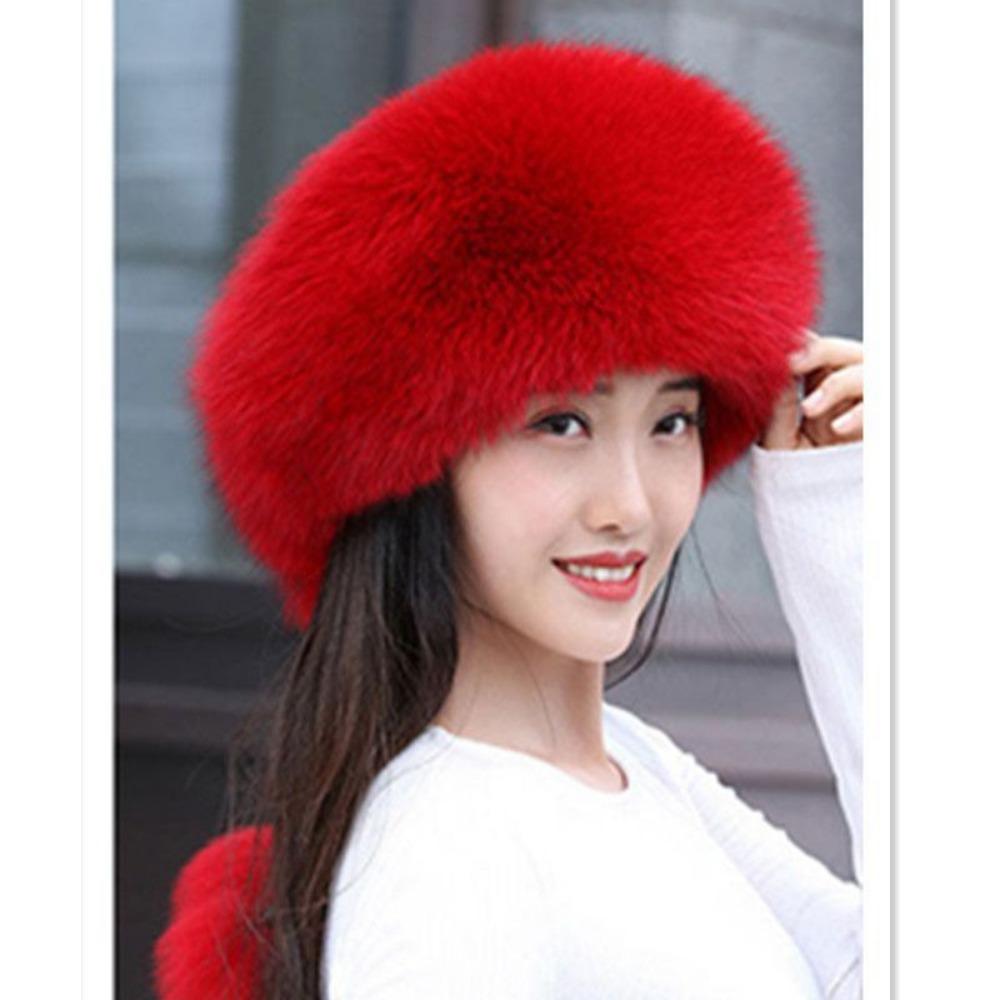 Fur Fox Hair Hat Female Winter Mother Style Thickened Warm Fox Hair Snow Hat Rex Rabbit Mink Hair Basin Hat