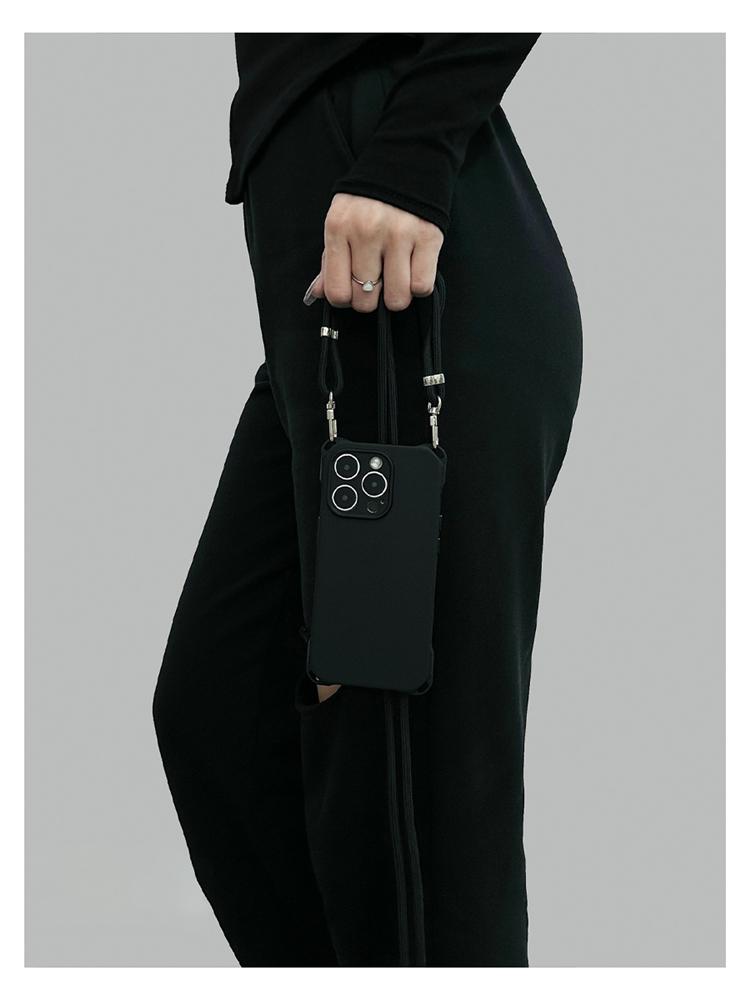 Šňůrka na krk Crossbody Lano Popruh Lanyard Pouzdro na telefon Pro iPhone 15 12 13 14 Pro Max Plus Matný Měkký Silikon Nárazuvzdorný Kryt