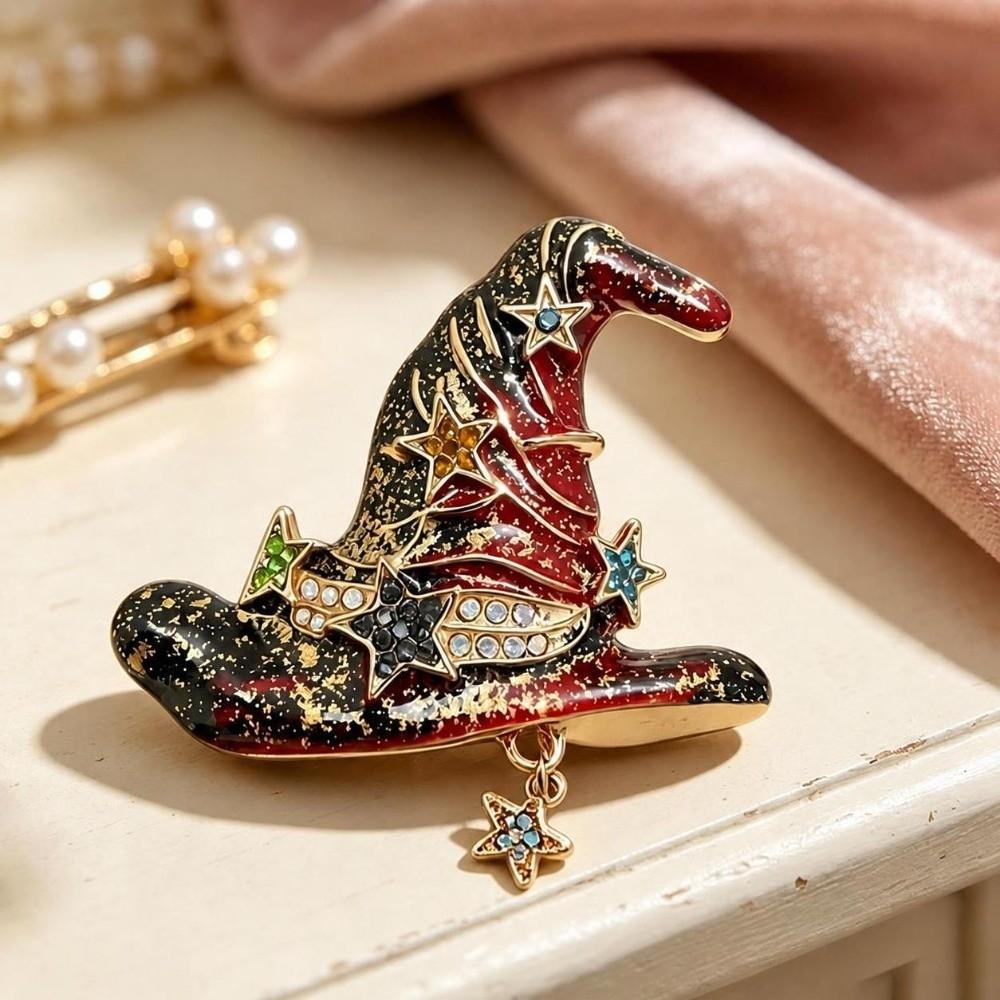 Creative Witch Hat Pin Vintage Clothing Accessory New Halloween Brooch  Halloween Party