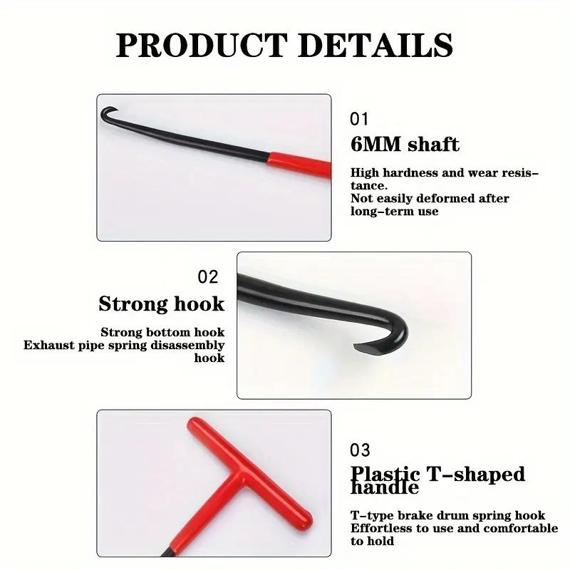 Motorcycle Exhaust Spring Hook T Shaped Handle Exhaust Pipe Spring Puller For Motorcycle Dirt Bike Vehicle Snowmobile Hand Tools