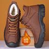 Men's cotton shoes men's cotton shoes piled thickened waterproof casual men's shoes men's high-top leather shoes outdoor sports snow boots