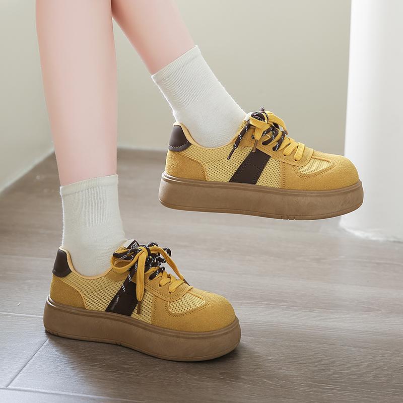 Fashion CRLAYDK Retro Low Top Women's Sneakers Casual Skateboard Walking Shoes Platform Fashion Ladies Height Increase Sports Tennis