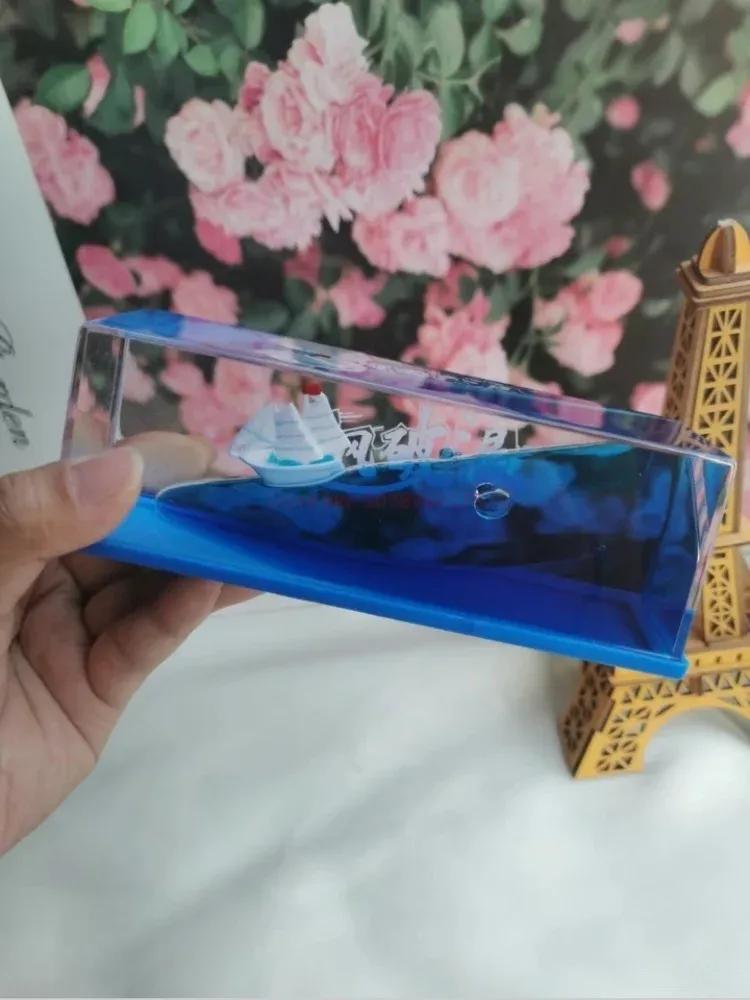 3d Ship Fluid Drift Bottle Thousand Sunny Ship Going Merry Boat Floating Boat Ornament Decompression Toy Home Decor
