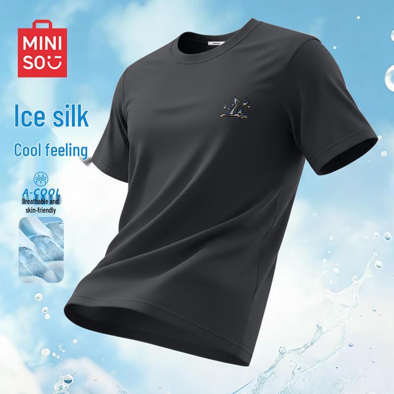 MINISO Men s Quick-Dry Ice Silk Short Sleeve T-Shirt M
