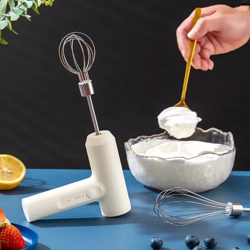 Tragbarer elektrischer Eierschläger Lebensmittel Schneebesen 3 Geschwindigkeiten Handheld Wiederaufladbarer Eierschläger Backen Teig Kuchen Sahne Mixer Küchenzubehör