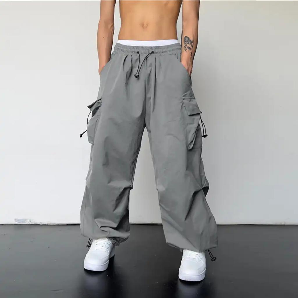 New Summer Work Pants for Men's Japanese Retro Charge Pants Loose Multi-pocket Parachute Casual Trousers