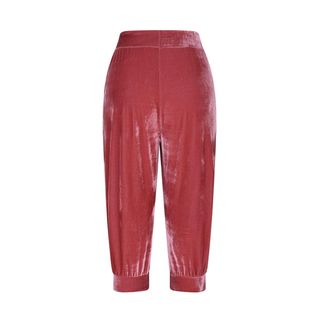 Women's Fashionable Solid Color Pocket Pants High Waist Sports Casual Cropped Pants