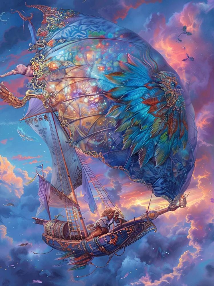 

5D DIY Алмазная картина мечта небо планета космический корабль мозаика алмазная вышивка картина полный круглый горный хрусталь украшение для дома Full Round 20x30CM