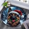 German Shepherd Round Area Rug,Carpet Rug for Living Room Bedroom Sofa Playroom Decor,Non-slip Floor Mat