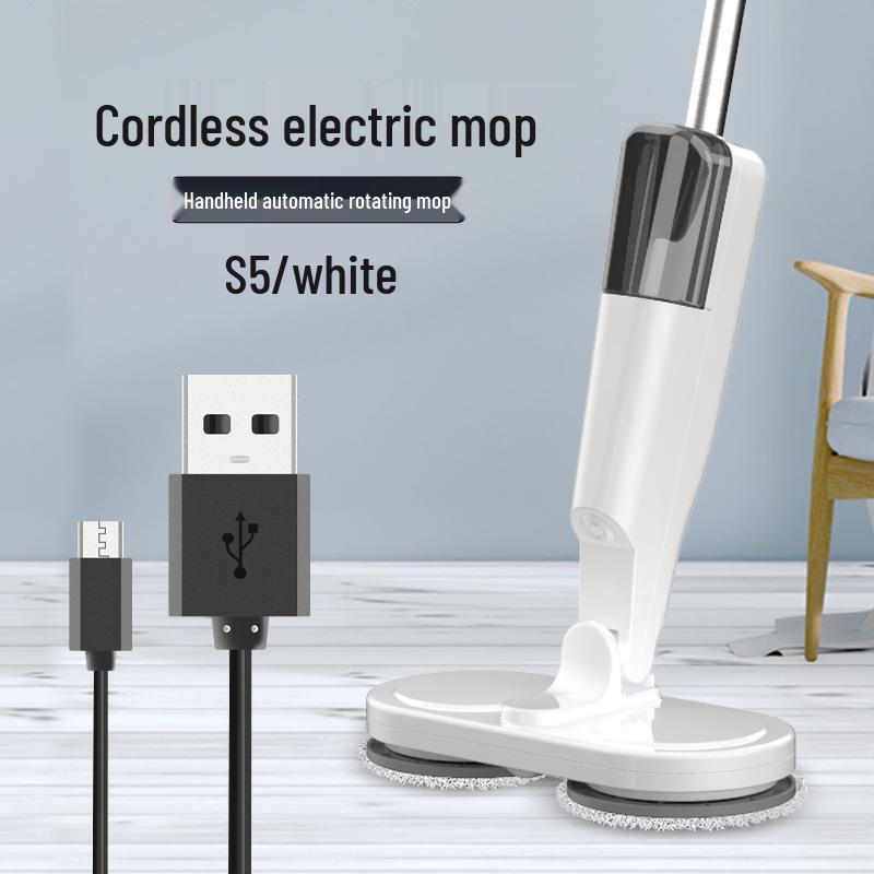 Portable Cross-Border Electric Mop: Handheld Spray & Humidification for Floor Mopping & Sweeping белый