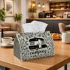 1pc Black White Camper Tissue Box - Rustic Flora Travel Napkin Storage Box, Suitable for Rolls/facial Tissues/single Sheets, Multi-functional Storage 