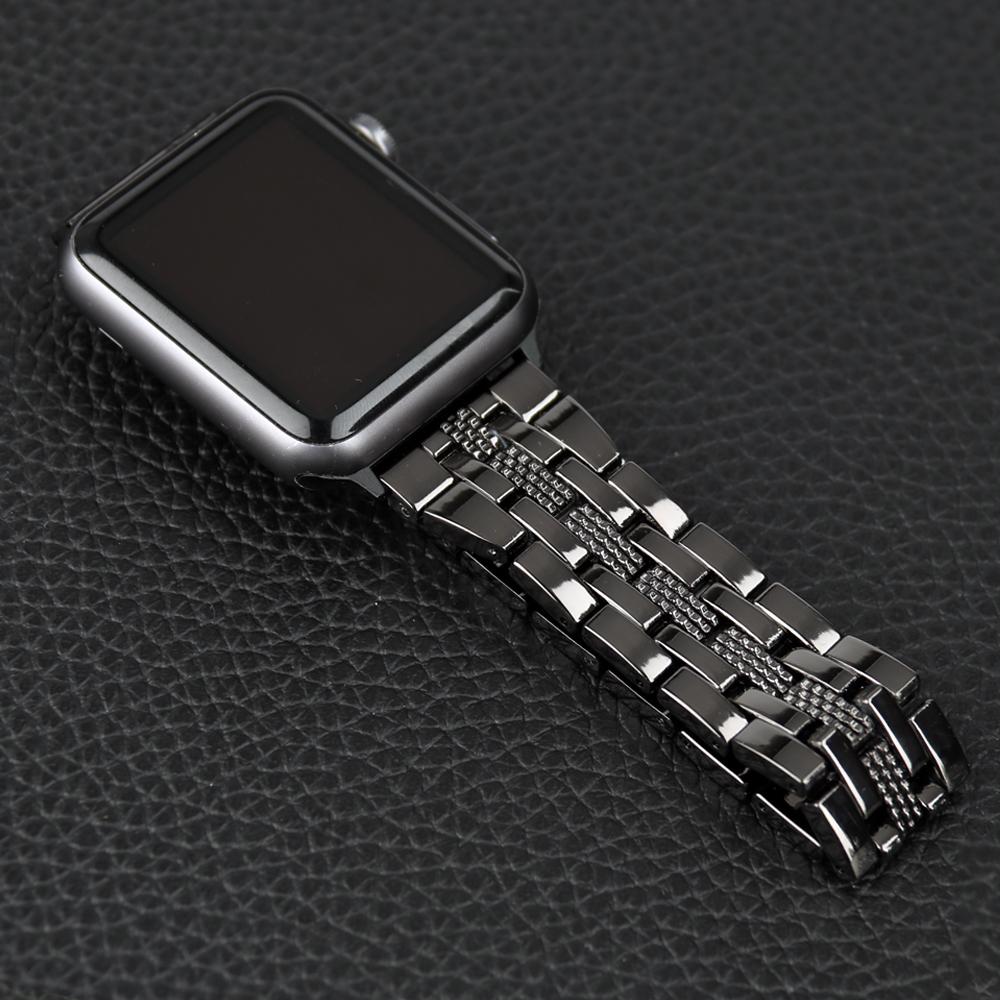 Pulseira Correa Metal Strap para Apple Watch Band 7 6 5 4 3 2 1 SE Pulseira Apple Watch Strap 45mm 41mm 44mm 40mm 42mm 38mm para iWatch