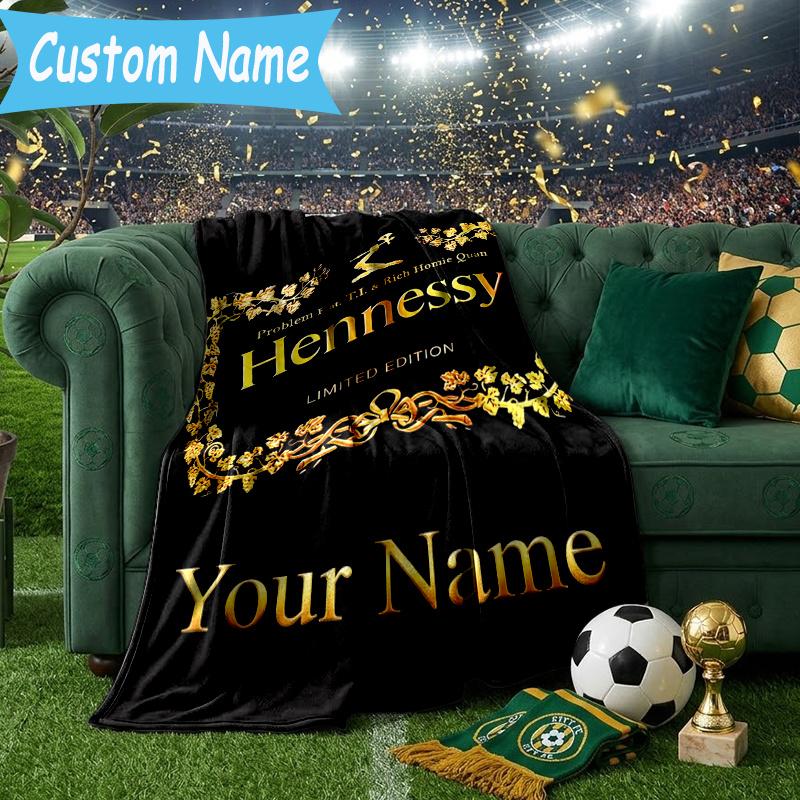 Custom Personalized Blanket Hen-nessy Soft Throw Blanket, Suitable for Family and Friends, Sofa Blanket,Home Decor Christmas gift