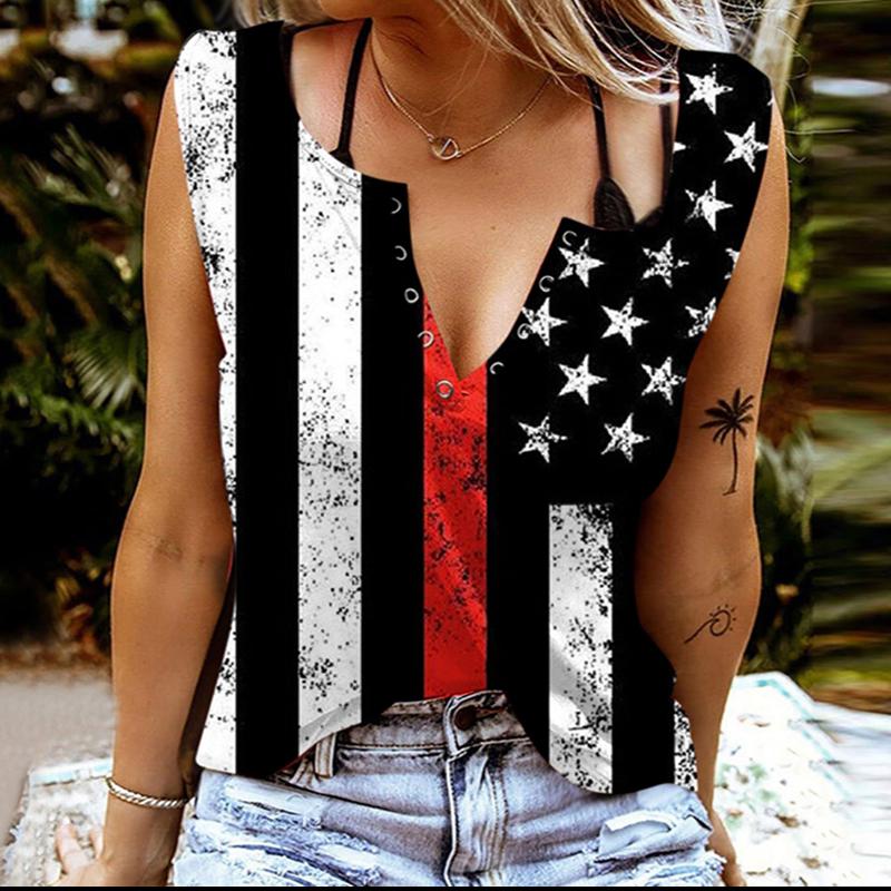 

XS-6XL Summer Sexy Women s Fashion Button Up Tops Vest Sleeveless V-neck T-shirt Cool and Soft Tops Breathable Plus Size