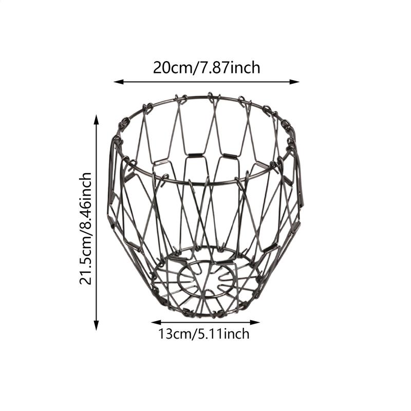 Deformable Fruit Basket Foldable Deformable Wire Drain Basket Vegetable Serving Drain Tray kitchen accessories