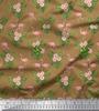 Soimoi Japan Crepe Satin Fabric Tropical Leaves,Floral & Flamingo Bird Print Fabric by the metre 42 Inch
