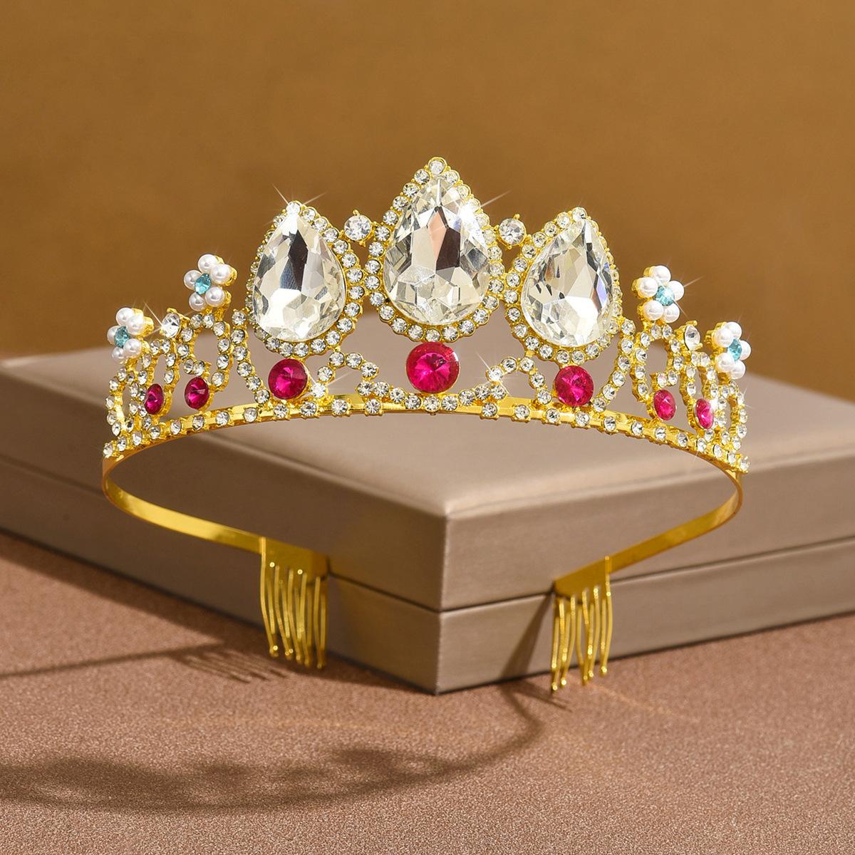 Свадебная тиара-корона из трех частей, роскошный атмосферный набор свадебных украшений премиум-класса: ожерелье, серьги, корона