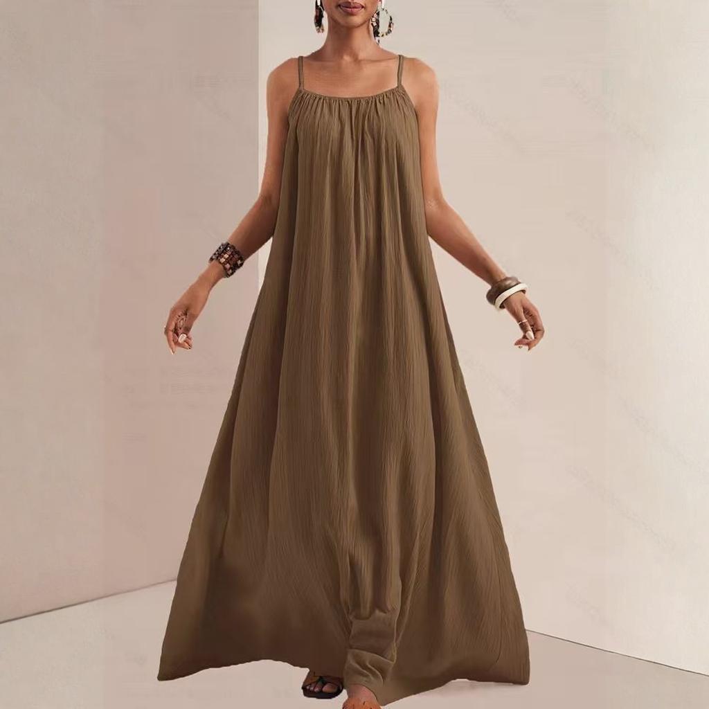 Women's Dress Casual Flowy Dresses R-neck Vocation Boho Beach Sundress