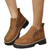 Round Head Side Zipper Martin Boots Short Boots Thick Heel New Autumn and Winter Large Size Women's Short Boots Women