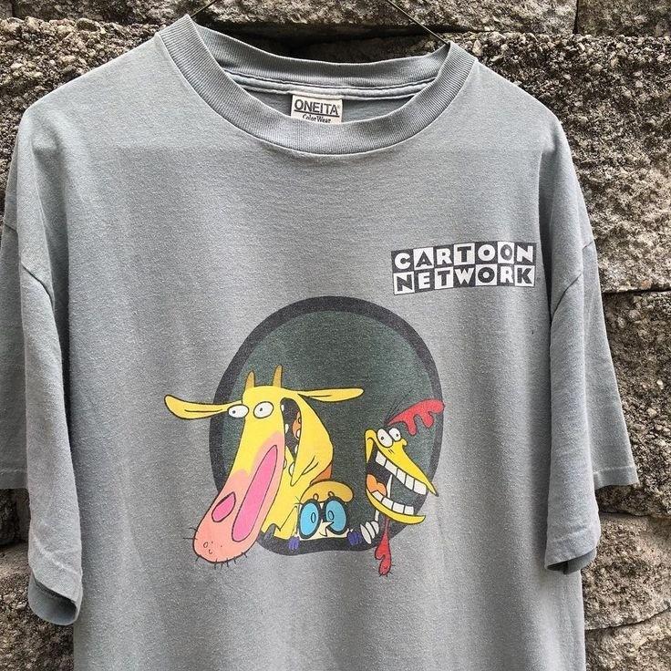 Cow and Chicken Funny Cartoon Movie Unisex T-shirt S-5XL XXL