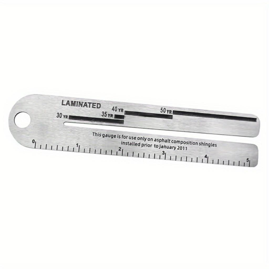 1Pc Stainless Steel Fiberglass Shingle Gauge, Ribbon Plate Measuring Ruler 5 Inches 3 Inches Shingle Gauge, Genuine