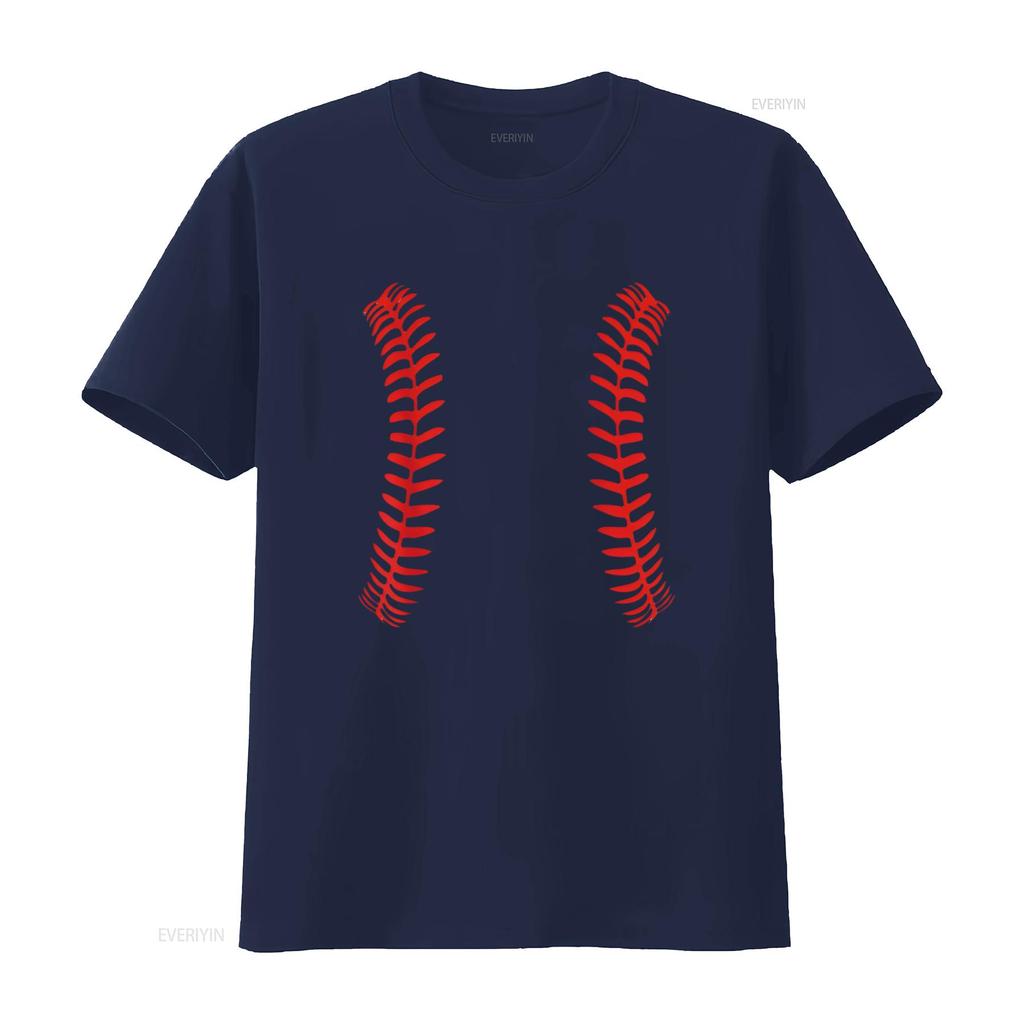 Womens Baseball Stitches T Shirt Ball Double Softball vintage Washed streetwear Slightly homme Breathable Unisex graphic Soft