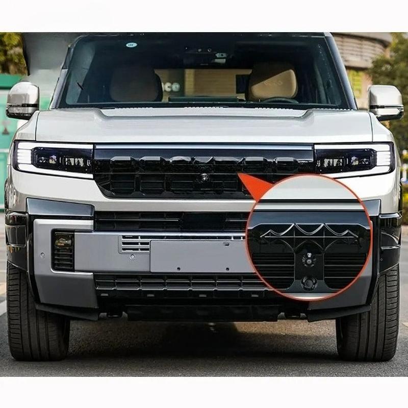 For BYD Leopard 8 DENZA B8 2025 2026 3D ABS Sticker Car Front Emblem Badge Decals Black Badge Logo Emblem Cover Car-Styling
