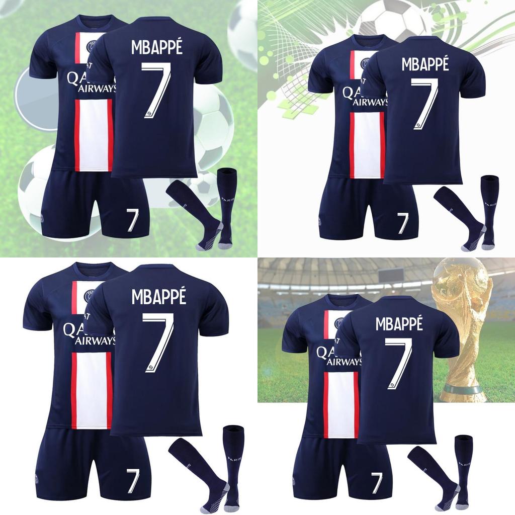 Premium Paris Saint-germain Soccer Jersey Set For Kids Messi Mbappe Neymar