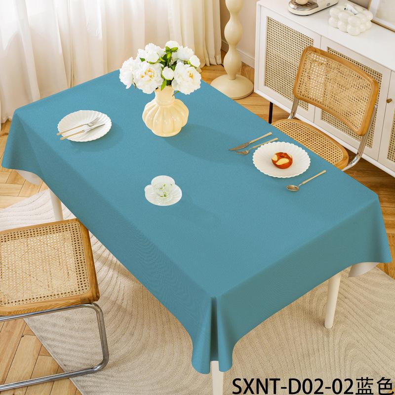 Anti-slip Fruit Stand Plaid Tablecloth PVC Waterproof and Oil-proof Rental House Solid Color Rectangular Table Coffee Table Tablecloth