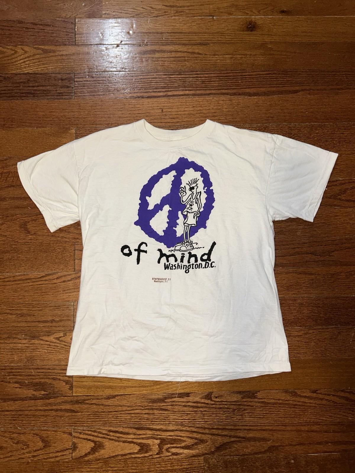 Винтажная футболка Fido Dido Peace Of Mind Washington 90-х Мужская Размер L Белая Смешная Унисекс Футболка S
