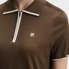 FILA White Fashion Simple Classic Retro Casual Versatile Comfortable Half-Zip Knitted Short Sleeve Sweater Women tops Valley-Brown F11W613406FBN