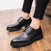 Fashion New Arrival Mens Casual Leather Shoes Thick Soled Formal Shoes Fashion Brogue Shoes Elegant Leisure Walk Oxford Male Shoes Adult