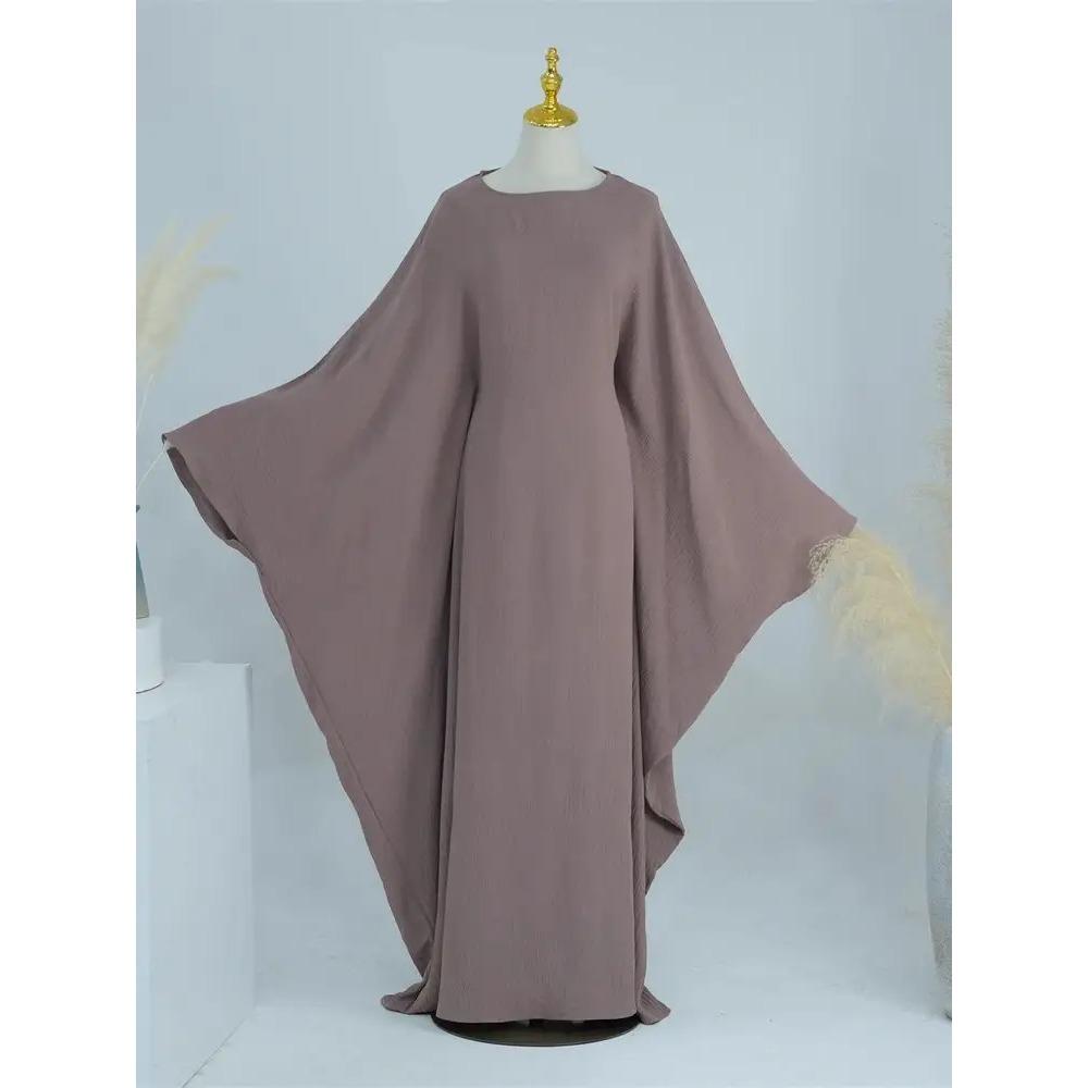 Ramadan Eid Weiche Crepe Khimar Batwing Abaya Dubai Islam Muslim Modest Afrikanische Kleider für Frauen Kaftan Kebaya Robe Femme Musulma