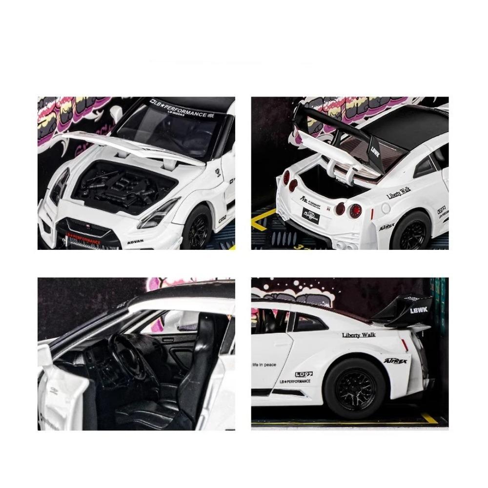 Modellino Auto Sportiva in Lega 1/32 Nissan Skyline GTR CSR2 Diecast con Suono e Luci Alta Simulazione Qualità Giocattolo per Bambini Regalo