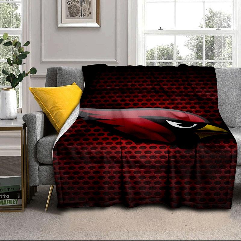 Arizona Cardinals Logo Portable Blanket/Soft Blanket Bedding Blanket Suitable for Travel Camping Living Rooms Offices Sofas Fan Gifts