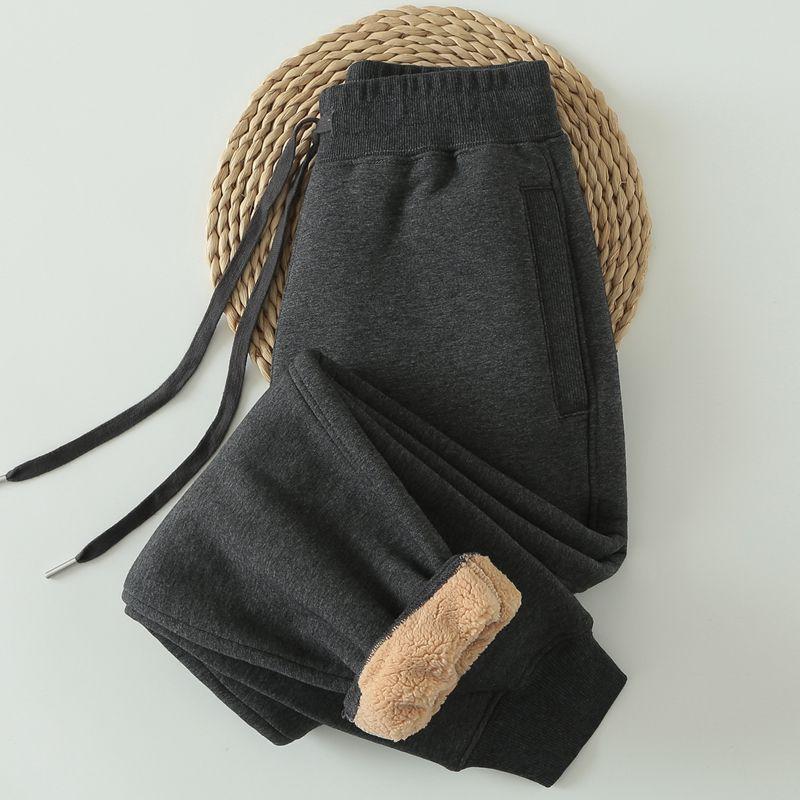 

Супер Толстый Термальный Кашемировый Свитер Женский 2024 Новое Поступление Флисовая Подкладка Толстые Спортивные Штаны Зимние Серые Женские Брюки Dark gray(Cashmere) 3XL pants