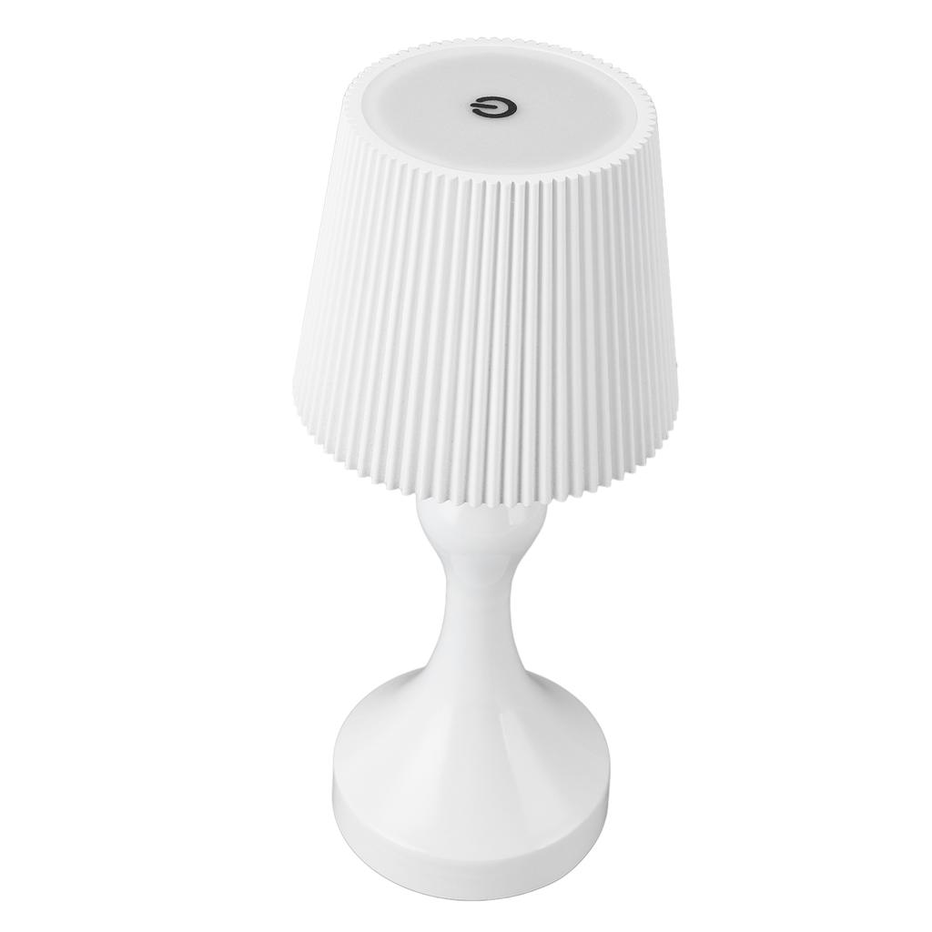 LED Akku-Tischleuchte Eisen Kunststoff Plissee Touch-Steuerung Stufenlos Dimmbar USB Wiederaufladbar Nachttischlampe für