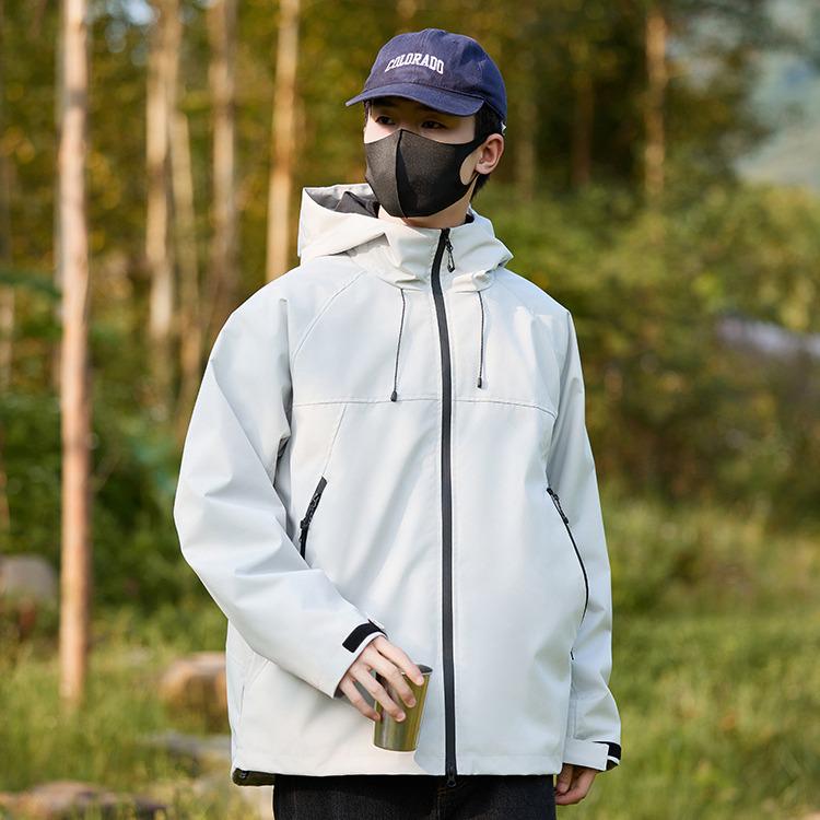 Unisex Color Block Windproof Jacket for Outdoor Sports and Mountaineering