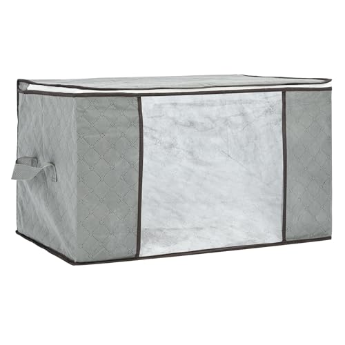 Ohbien Set of 6 Clothing Storage Cases, 60 X 40 X 35cm, Large Capacity 84L, Non-Woven Fabric, Dustproof, Breathable, Foldable, with Transparent Window