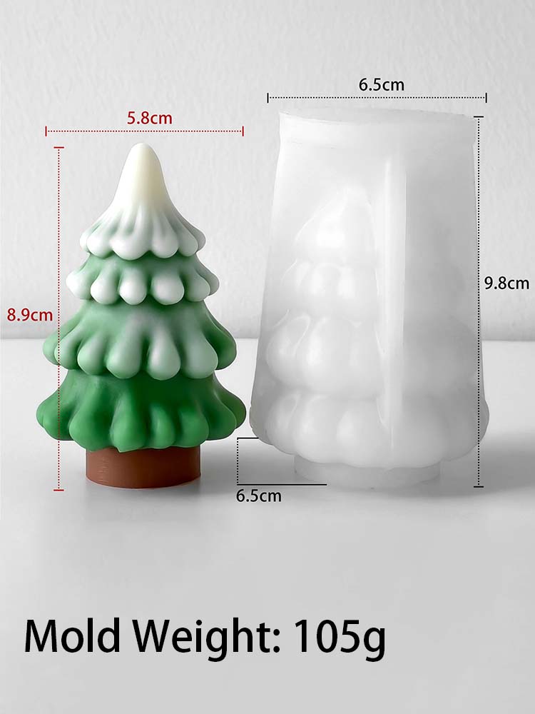 3D Christmas Tree Silicone Candle Mold DIY Christmas Ornaments Craft Gifts Making Aromath Soap Plaster Resin Molds Home Xmas Dec