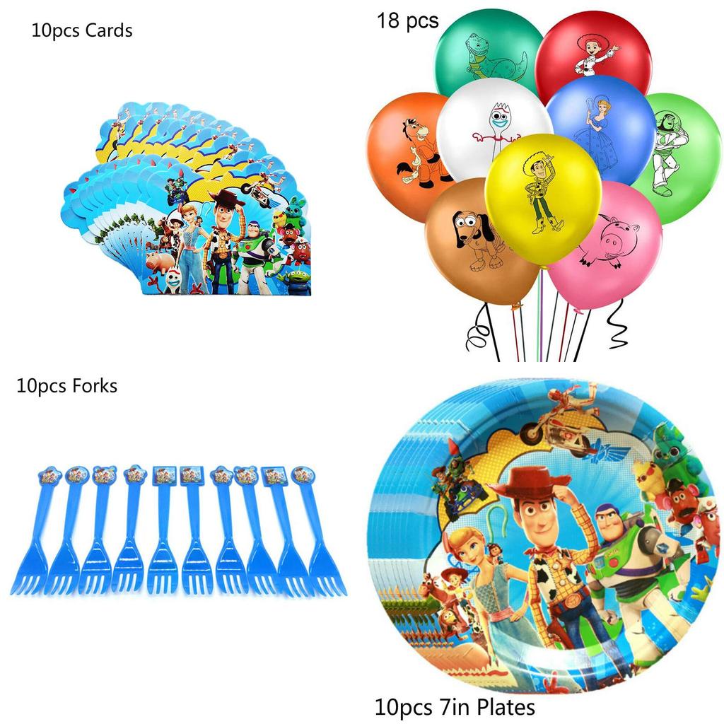 Toy Story Buzz Woody Bo Peep Birthday Party Supplies Featuring Colorful Plates Cups And Banners For Ultimate Celebration